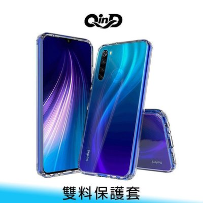 【台南/面交】QinD 紅米 Note 8T 雙料保護套 透明/全包/防摔/抗衝擊 保護殼/透明殼/手機殼 送贈品