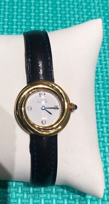 卡地亞Cartier Trinity系列經典925純銀三色金三環 女錶 原廠錶帶蝴蝶錶扣 （附原廠盒內部有泛黃）