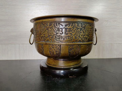 【二手】日本銅火缽 銅器 擺件 舊貨 【古物流香】-1131