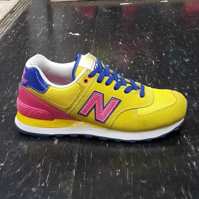 new balance nb 574 WL574CYP 黃色 桃紅色 寶藍色 麂皮 網布 慢跑鞋 8折