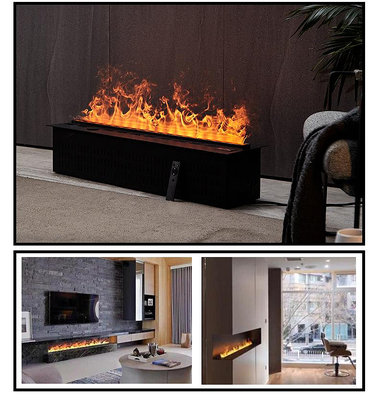 精品定制3D霧化壁爐家用壁爐裝飾電子蒸汽加濕器仿真火焰嵌入式壁爐