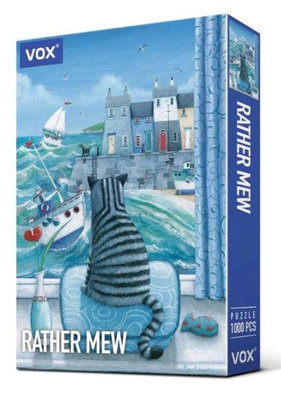 VOX 1000-33 繪畫風景 藍色海洋 窗邊的貓 1000片拼圖