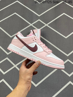 Nike Wmne SB Dunk Low GSWhite Pink Red“情人節櫻花粉白紅”扣籃系列滑板鞋