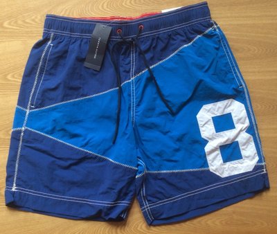 【全新真品】TOMMY HILFIGER 藍色 泳褲 海灘褲M/L號