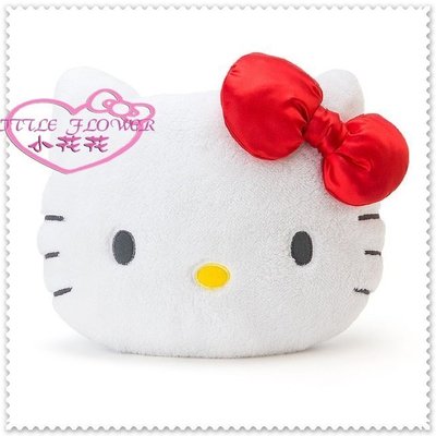 ♥小花花日本精品♥ Hello Kitty   造型抱枕 涼感靠墊 大臉紅緞帶    33151007