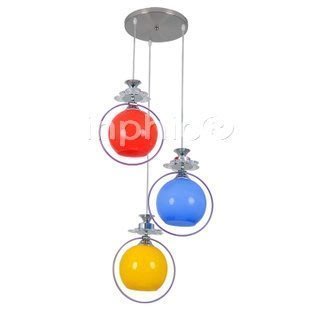 INPHIC-現代簡約玻璃三色吊燈餐廳吊燈單頭三頭