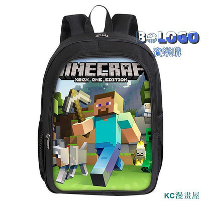 CCの屋我的世界Minecraft卡通印花學生兒童雙層書包DIY背包國小護脊減負輕便背包