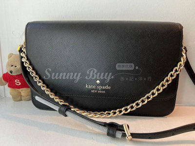 【Sunny Buy 精品貨】◎現貨◎ Kate Spade KC430 黑色防刮皮掀蓋鍊子斜背包