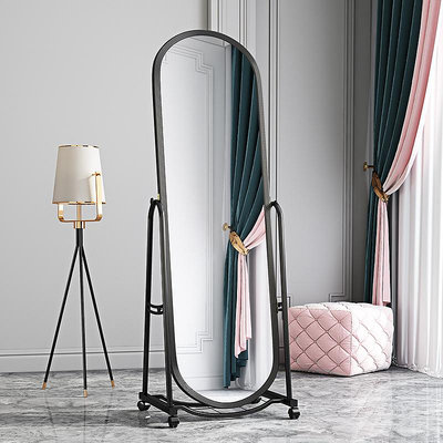 鏡子全身落地鏡穿衣鏡可移動簡約立式鏡服裝店試衣鏡女生臥室家用