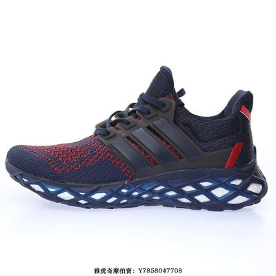 Adidas Ultra Boost DNA We“針織深藍紅”透氣爆米花耐磨慢跑鞋　男鞋[飛凡男鞋]