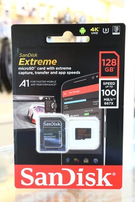 【日產旗艦】SanDisk Extreme microSDXC U3 128GB 讀100MB/寫90MB 群光公司貨