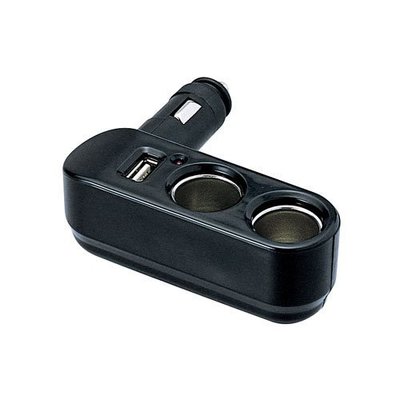 【優洛帕-汽車用品】日本 CARMATE 1A USB+雙孔直插L型4種可調方式點煙器電源插座擴充器 CZ353