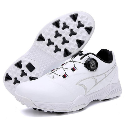 騎行鞋 運動鞋 8002-2跨境大碼高爾夫球鞋男女士情侶透氣碎釘防滑旋鈕扣戶外