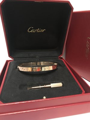 新款 真品 Cartier Love 卡地亞 螺絲 16號 18K 玫瑰金 經典款 手環 稀少美品