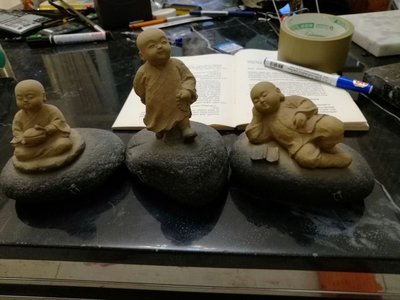 3個小沙彌   石雕。16800
