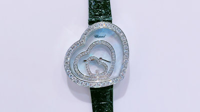 71261 蕭邦 Chopard 手錶 HAPPY SPIRIT 石英 全原鑲 白K金 9成新 二手 原廠保單盒子 特殊