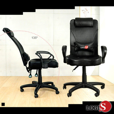 現代 黑潮來襲 帥氣皮面3孔坐墊辦公椅 電腦椅 主管椅 DIY- 99PD