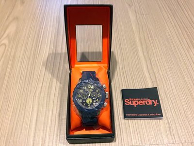 Superdry 極度乾燥 全新正品 日系限定運動錶 深藍/黄配色 JFK