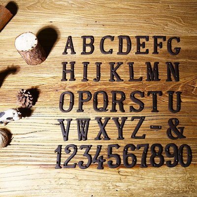 佛藝館 鐵藝裝飾品 鑄鐵金屬數字 字母 創意DIY門牌 字母符號 wx