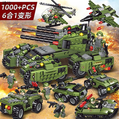 積木坦克特種兵戰爭履帶式男孩玩具2023新款益智拼裝兒童樂高教育