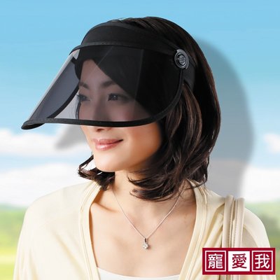 防曬護臉透明長帽簷涼感效果遮陽帽/中空帽