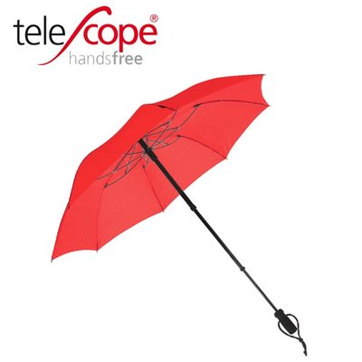 德國[EuroSCHIRM] 全世界最強雨傘 TELESCOPE HANDSFREE / 免持健行傘 小(紅)