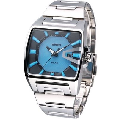 ALBA WIRED HYBRID 原創潮流 時尚科技太陽能腕錶 V145-X014A 藍色 AUA017X