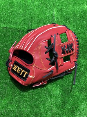 棒球世界全新 ZETT棒壘球內野手工字手套日本紅色(BPGT-81206)特價
