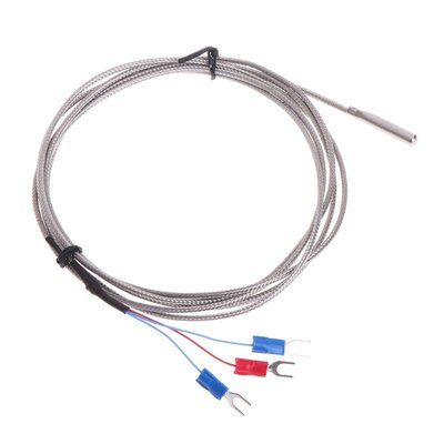 * RTD PT100 熱電偶溫度傳感器探頭範圍 -50℃~350°C 帶 3 線 2M 電纜, 用於溫度控制器-新款221015