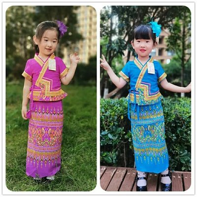 下殺 新款傣族女童裝 傣族舞蹈 泰國女童套裝 六一兒童節民族歌舞爆款