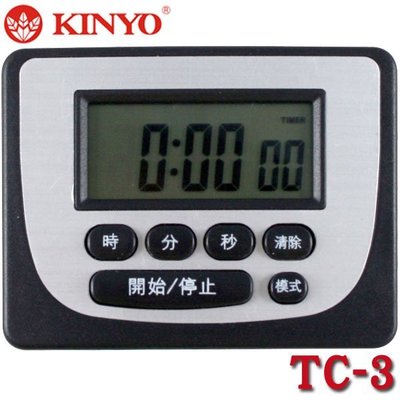 【MR3C】限量 含稅附發票 KINYO金葉 TC-3 電子計時器數字鐘 黑色