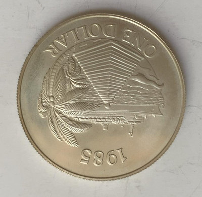 【二手】 百慕大銀幣1985年1106 錢幣 紙幣 硬幣【明月軒】