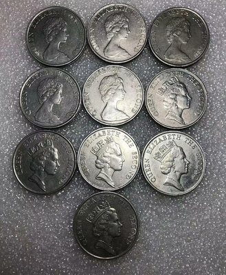【二手】 香港伊麗莎白五元硬幣 1980年–1989年 全年份十1733 錢幣 紙幣 硬幣【經典錢幣】