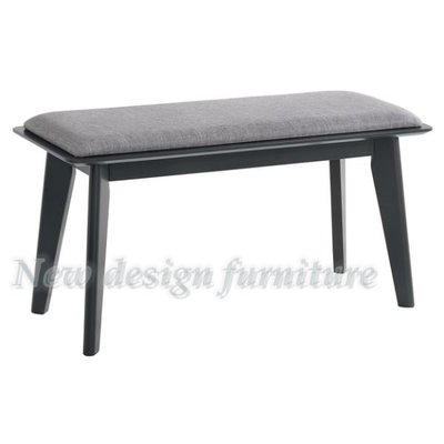 【N D Furniture】台南在地家具-仿工業感橡膠木實木腳座MDF灰色棉布長板凳/椅凳MC