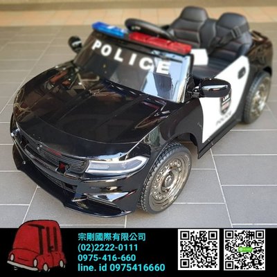 【宗剛零售/批發】警察車雙驅兒童超跑兒童電動車 2.4G遙控 雙開門 呼叫器麥克風  行李拉桿