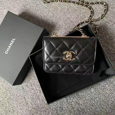 【二手】Chanel 香奈兒 21新款 trendy cc mini黑金鏈條包小方包單肩包
