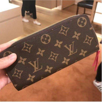 Louis Vuitton LV M60742 Clemence 紫紅色 拉鍊 長夾 女生錢夾M61298