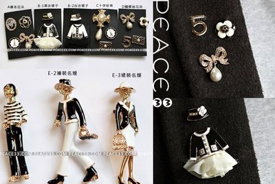 【PEACE33】正韓國空運進口。飾品 小香風 花朵數字5珍珠水鑽洋裝 名媛別針/胸針組合。優惠現+預(F-L、N-S)