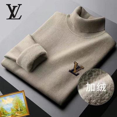 毛衣 LV 專柜款加絨毛衣，羊毛面料，3D數碼刺繡Logo設計，加厚高密度，內里加貂毛，保暖性更強，百搭毛衣 NO47839
