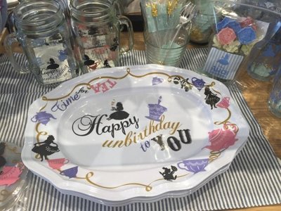 Ariel's Wish日本Afternoon Tea迪士尼Alice愛麗絲tiffany藍橢圓大餐盤下午茶點心盤-現貨