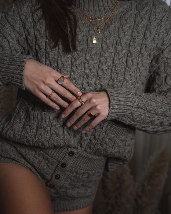 CINCO 葡萄牙精品 Bia ring 925純銀鑲24K金戒指 簡約編織小寬版戒指