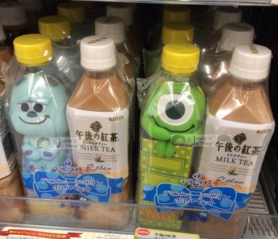 日本東京便利商店限定 KIRIN午後紅茶x迪士尼皮克斯 午後紅茶奶茶罐裝 怪獸電力公司 毛怪 大眼仔 Q版 絨毛娃娃