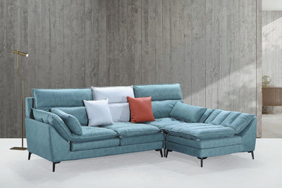 ☆[新荷傢俱]☆E 1104 (左右通用)現代灰 輕奢現代L型沙發 綠布沙發