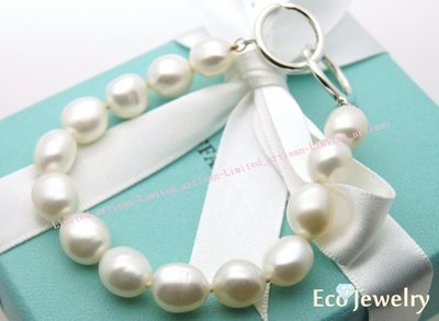 《Eco-jewelry》【Tiffany&amp;Co】 稀有款 大珍珠手鍊 純銀925手鍊~專櫃真品 已送洗