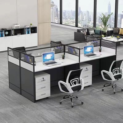 促銷打折 職員辦公桌簡約現代2/4/6人位員工位辦公桌屏風卡座辦公桌椅組合