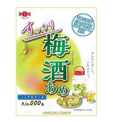 +東瀛go+NISSIN 日進製菓 梅酒糖 梅果糖 80g 使用和歌山紀州梅 日本國產梅 硬糖 和風點心 日本原裝