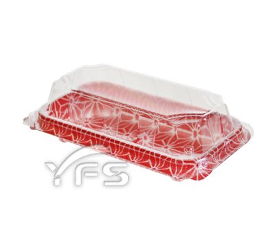 APW-2-A對折盒(紅色幾何紋) (甜點/蛋糕/麵包/麻糬/壽司/生鮮蔬果/生魚片)