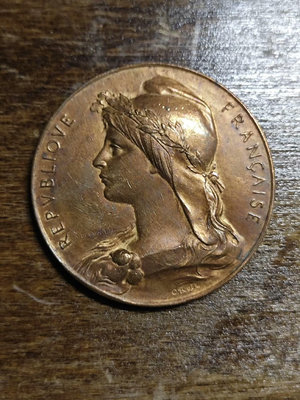 【二手】法國銅章 46mm 紀念章 古幣 錢幣 【伯樂郵票錢幣】-2564