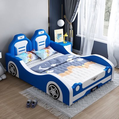 現貨 新款兒童床男孩熱賣榜創意汽車1.2米卡通帶護欄單人床網紅跑車床