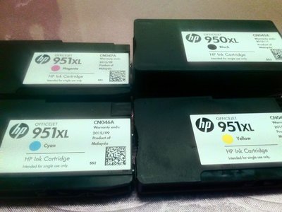 HP 951XL原廠裸裝舊版墨水匣(紅+藍750元，950XL+951XL三彩裸裝超值組2300元)